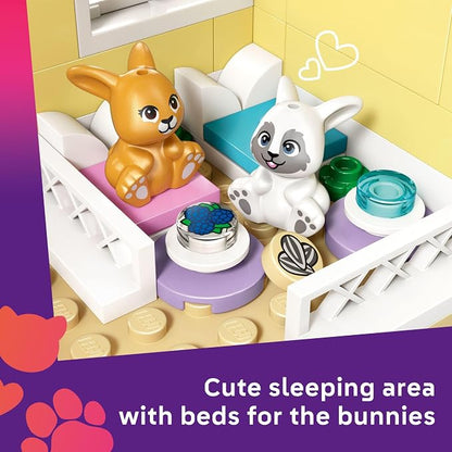 LEGO Friends Heartlake City Bunny Hotel Building Toy for Girls & Boys - Pretend Play Set for Kids, Ages 5+ - W/Paisley & Leo Minidolls, 2 Toy Bunnies, & Accessories - Gift Idea for Birthdays - 42679