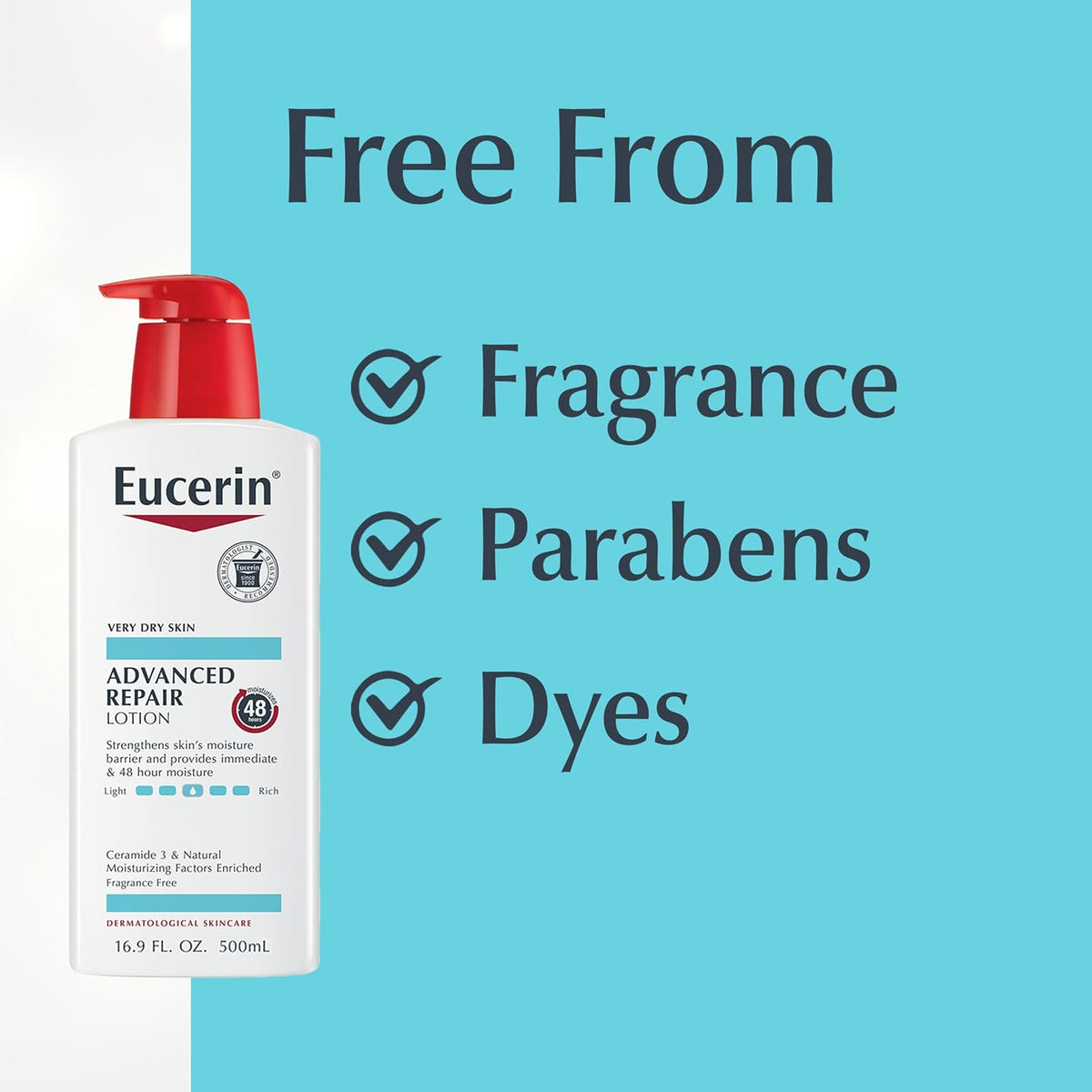 Eucerin Dry Skin Relief Bundle, Cleanser and Lotion, Variety pack, 16.9 Ounce (Pack of 12)