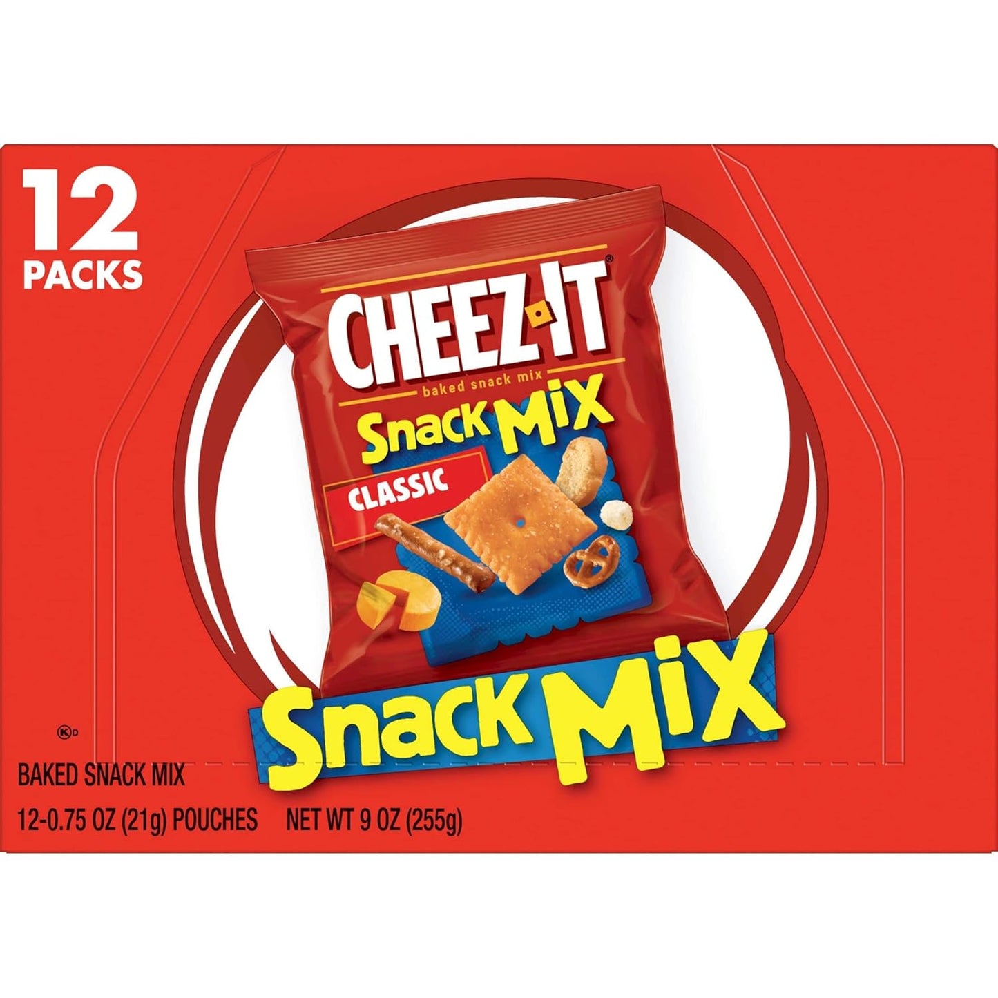 Cheez-It Snack Mix, Lunch Snacks, Office and Kids Snacks, Classic, 36oz Case (4 Boxes)