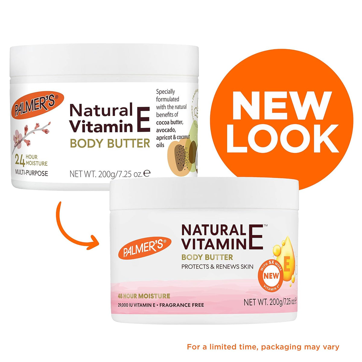 Palmer's Natural Vitamin E Body Butter, 7.25 Ounce (Pack of 2)