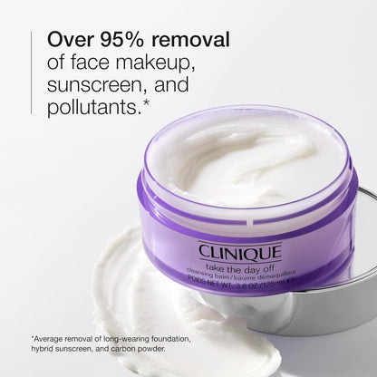 Clinique Take The Day Off Cleansing Balm Makeup Remover | Dissolves Face + Eye Makeup and Sunscreen | For All Skin Types