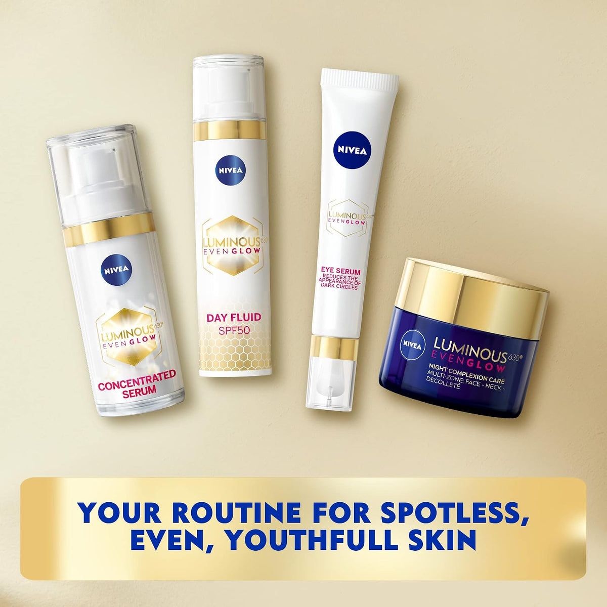 NIVEA Cellular Luminous 630 Face Care Set – Daily Facial Cream 40 ml (1.35 fl oz) and Facial Serum 30 ml (1.01 fl oz) – Lightweight Cosmetic Skincare Duo for Everyday Beauty Routine, Gift Box Set