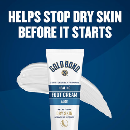 Gold Bond Healing Foot Cream for Dry Feet and Cracked Heels, 4 Oz With Aloe | Gold Bond lotion is a rich foot cream that nourishes & softens for healthier looking feet
