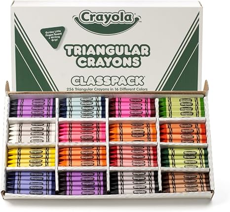 Crayola Triangular Crayon Classpack (256ct), 16 Colors, Bulk Toddler Crayons, Teacher Classroom Must Haves, School Supplies, Preschool & Kindergarten | Teacher Classroom Must Haves, School Supplies, Preschool & Kindergarten, Ages 3+