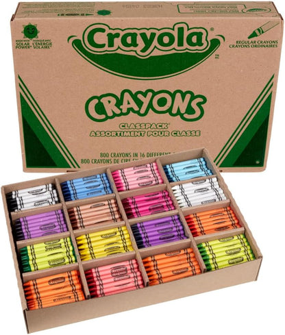 Crayola Crayon Classpack, Teacher Classroom Must Haves, Bulk Back to School Supplies, Elementary & Kindergarten Wishlist, 16 Colors (50 Each), 800 Ct