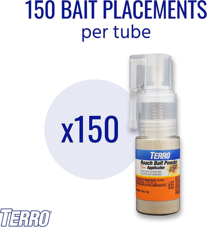 TERRO Roach Bait Powder with Precision Applicator, 0.53 oz Tube