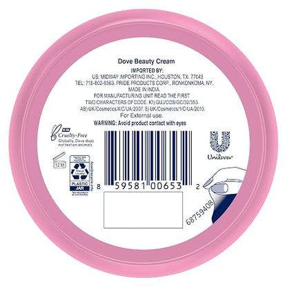 Dove Lotion, Beauty Cream - Light, Fast-Absorbing Face and Body Cream for Normal to Dry Skin, 24-Hour Moisture, Luxuriously Scented Face Cream, Hand & Body Lotion, Travel Size, 2.53 Fl Oz (Pack of 4)