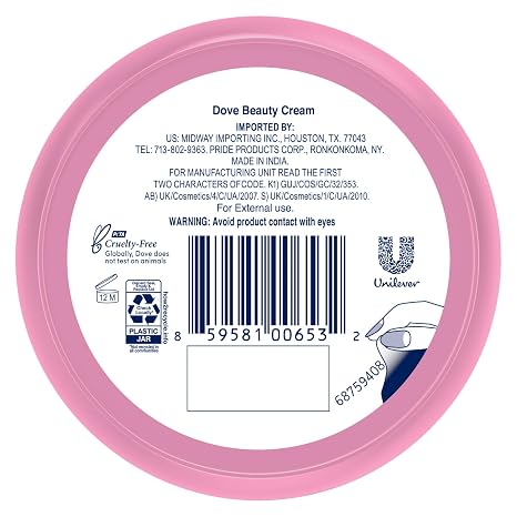 Dove Lotion, Beauty Cream - Light, Fast-Absorbing Face and Body Cream for Normal to Dry Skin, 24-Hour Moisture, Luxuriously Scented Face Cream, Hand & Body Lotion, Travel Size, 2.53 Fl Oz (Pack of 4)