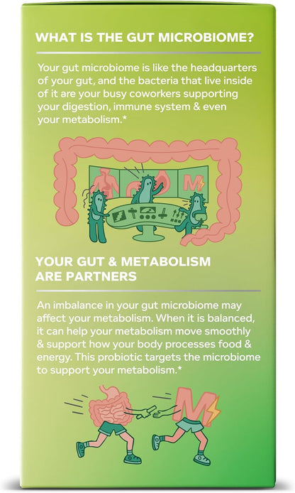 OLLY Precise Probiotics Metabolism Support Supplement, Supports Your Microbiome, Digestive & Immune Systems and Your Healthy Metabolism*, Clinically Studied Strains, 30 Count