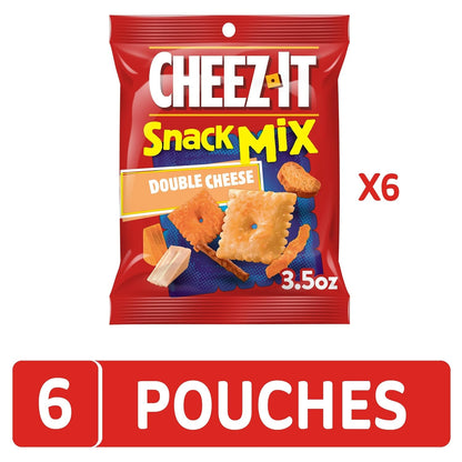 Cheez-It Snack Mix, Lunch Snacks, Double Cheese (6 Pouches)