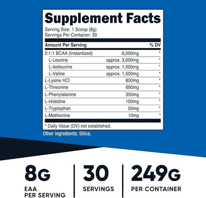 Nutricost EAA Powder 30 Servings (Unflavored) - Essential Amino Acids - Non-GMO, Gluten Free, Vegetarian Friendly (Pack of 3)