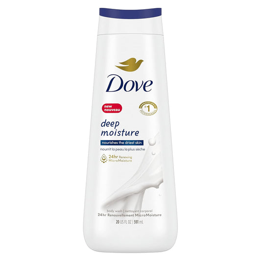 Dove Body Wash Deep Moisture For 24hr Lotion-Soft Skin Moisturizing Skin Cleanser with No Sulfates No Parabens 20 oz