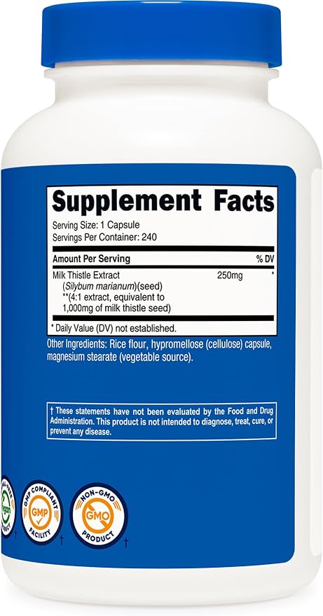 Nutricost Milk Thistle Extract 240 Capsules, 240 Servings, Gluten Free