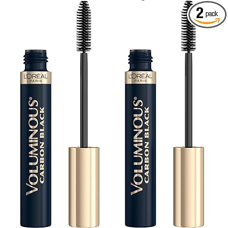 L’Oreal Paris Original Voluminous Mascara, Building Mascara Volume and Length Formula, Washable, Carbon Black, 0.26 Fl Oz., 2 Count