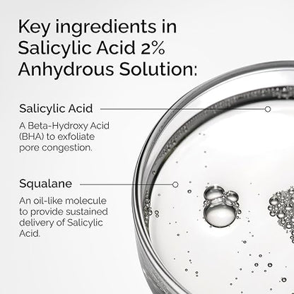 The Ordinary Salicylic Acid 2% Anhydrous Solution, Gentle Exfoliating Serum for Blemish-Prone Skin and Uneven Texture