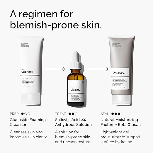 The Ordinary Salicylic Acid 2% Anhydrous Solution, Gentle Exfoliating Serum for Blemish-Prone Skin and Uneven Texture