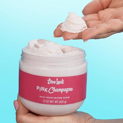 Tree Hut Pink Champagne Daily Moisturizing Scrub, Whipped Foamy Exfoliating Body Scrub, Hydrating & Moisturizing Everyday Formula for Soft, Radiant Skin, 15 oz