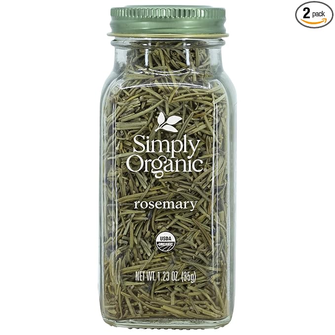 Simply Organic Rosemary Leaf Whole, Certified Organic, Kosher, Bottled Spices | 1.23 Ounce (Pack of 2)