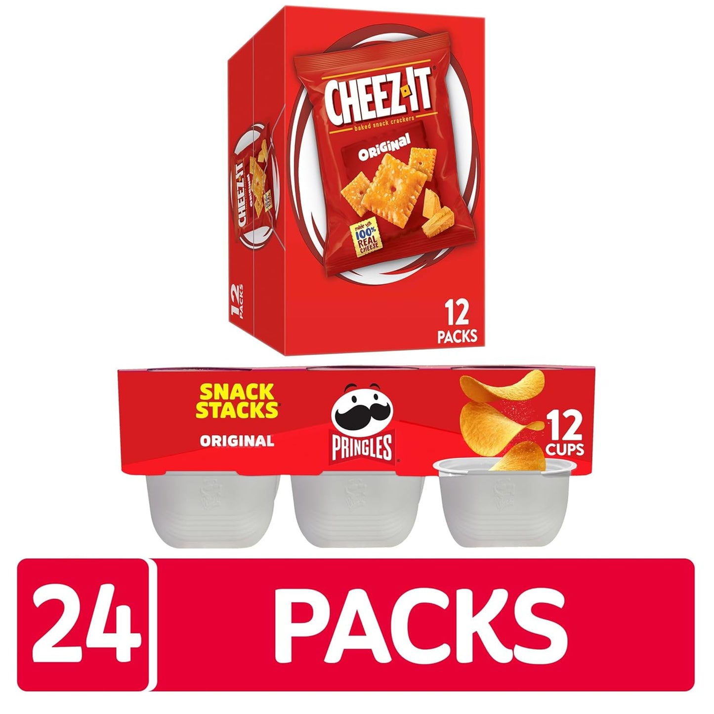 Cheez-It Variety Pack, Lunch Snacks, Kids Snacks, Original Flavors (24 Packs)