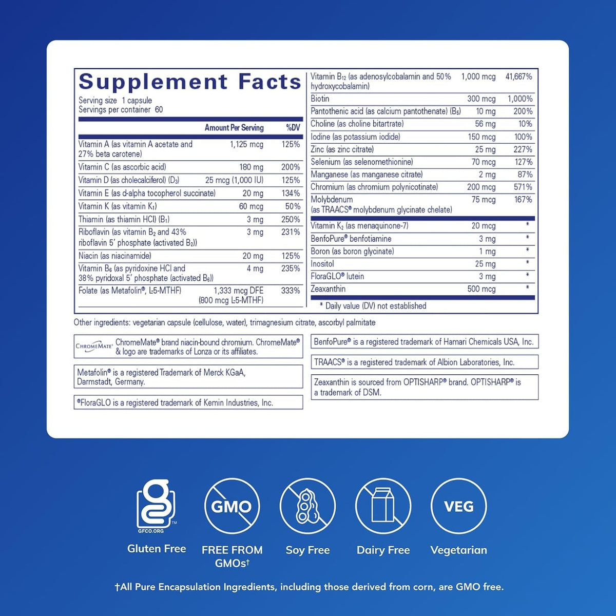 Pure Encapsulations PureGenomics Multivitamin, 60 Capsules