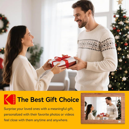 KODAK 10.1 Inch Digital Picture Frame with Remote Control, 1280x800 HD Display Digital Photo Frame, USB or SD Card Required, Auto-Rotate, Supports Photo/Video/Music/Calendar/Slideshow