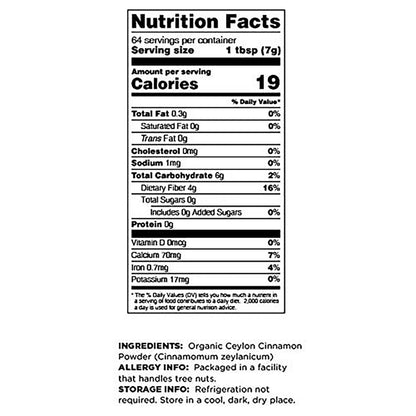 Terrasoul Superfoods Organic Ceylon Cinnamon Powder, 1 Lb