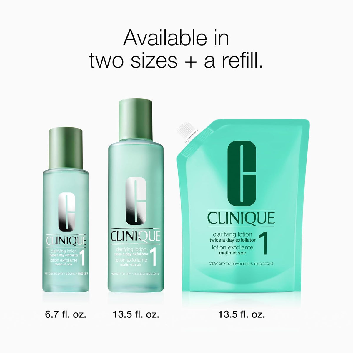 Clinique Clarifying Lotion 1.0, 1, 2, 3 & 4 | Exfoliating Face Toner with Witch Hazel | 5 Formulas for Every Skin Type | Step 2 of 3-Step Skin Care Routine