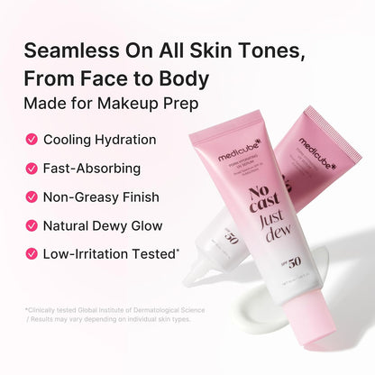 medicube Sunscreen No Cast Just Dew PDRN Hydrating UV Sun Serum, SPF 50