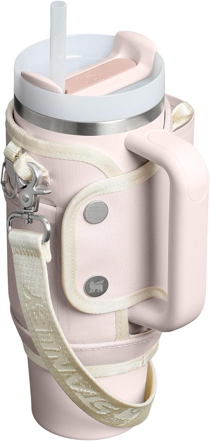 STANLEY All Day Quencher Carry All for 30 oz Tumbler with Handle | Crossbody Bag with Phone Holder Pocket, Card Sleeve & Detachable Strap | Water Bottle Carrier Bag | BPA-Free | Rose Quartz