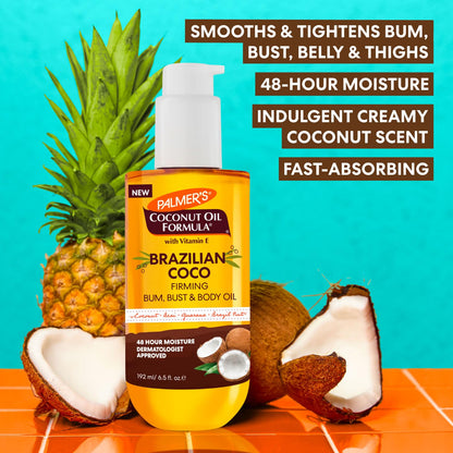 Palmer's Brazilian Coco Hot Mama Firming Kit (Cream 8.8 Oz + Oil 6.6 Fl Oz)