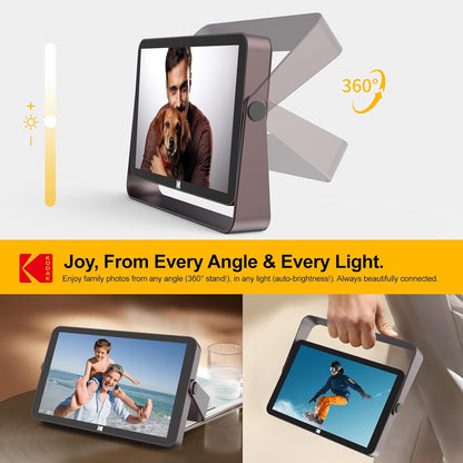 KODAK 64GB WiFi Digital Picture Frame with 4000mAh Battery Powered, 10.1 inch 1280 * 800 G+G IPS Touch Screen Electronic Smart Digital Photo Frame, Auto-Rotate, Gifts for Women Mom