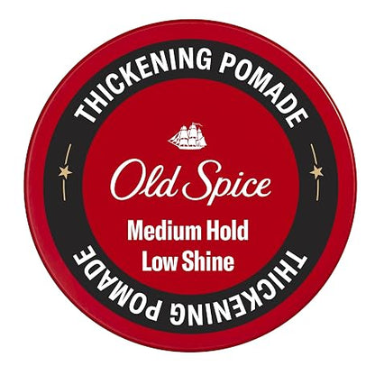Old Spice Mens Hair Thickening Pomade, Medium Hold with Low Shine, 2.22 oz