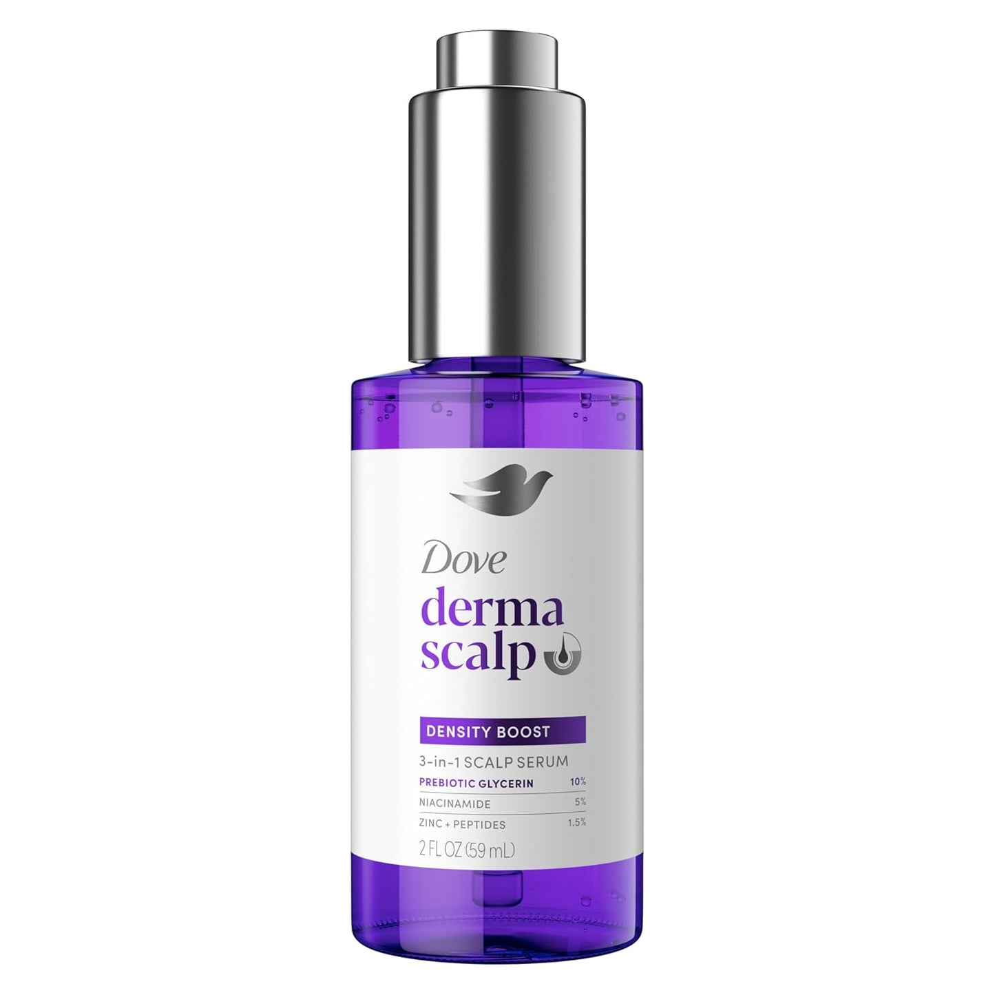 Dove Derma Scalp Density Boost 3-in-1 Scalp Serum 1 ct With Prebiotic Glycerin, Zinc + Peptides, and Niacinamide For Breakage And Hair Thinning 2 oz