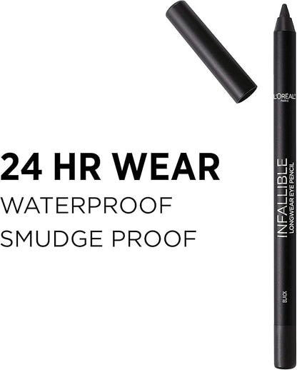 L'Oreal Paris Makeup Infallible Pro-Last Pencil Eyeliner, Waterproof and Smudge-Resistant, Glides on Easily to Create any Look, Ivy, 0.042 oz.