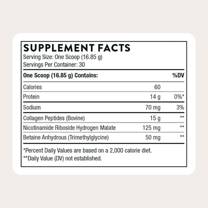 THORNE Collagen Fit, Grass-Fed Collagen Peptides with NR, 30 Servings