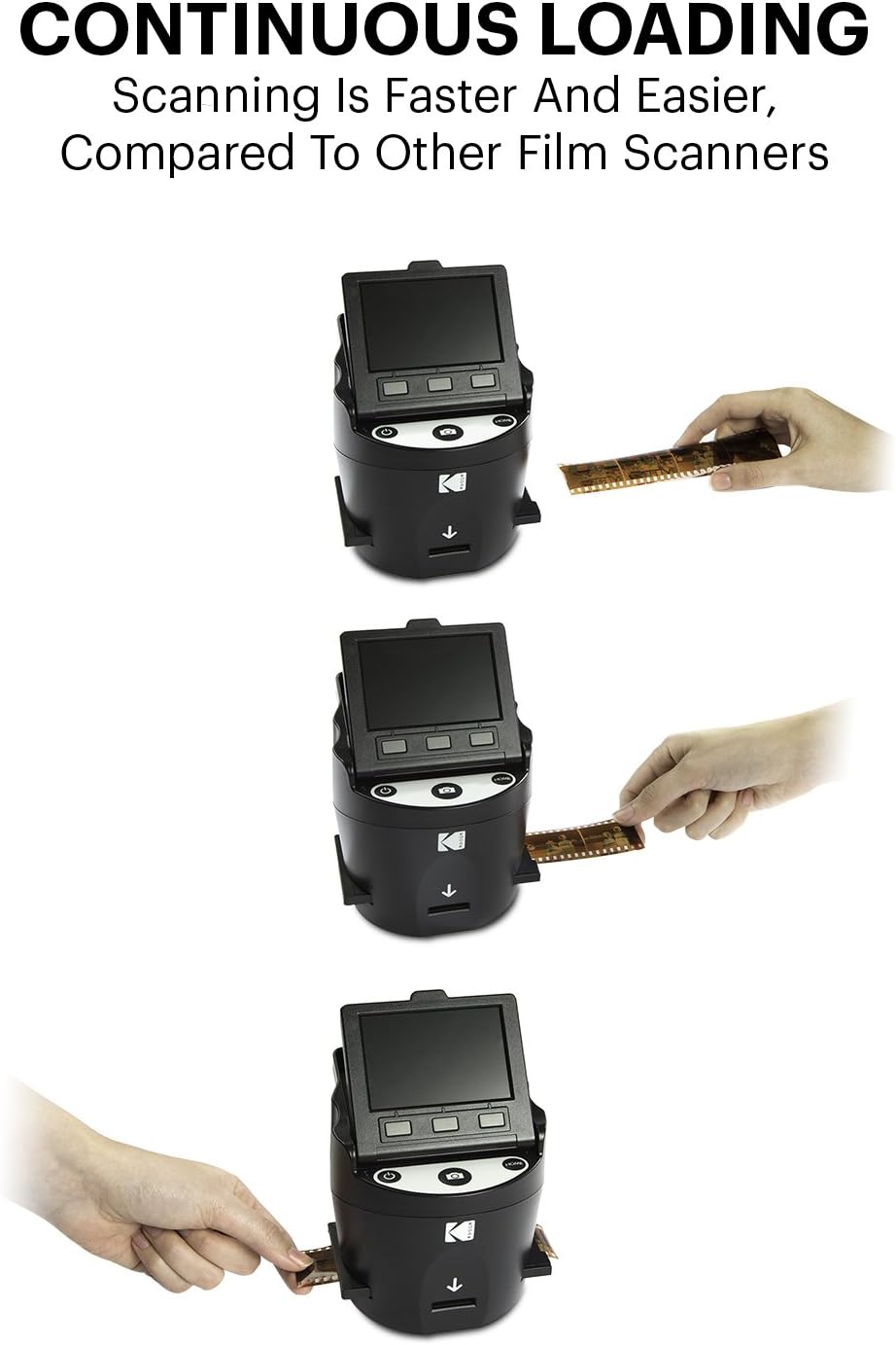 KODAK SCANZA Film & Slide Scanner, 3.5" LCD, 35mm, 126, 110, Super 8 & 8mm
