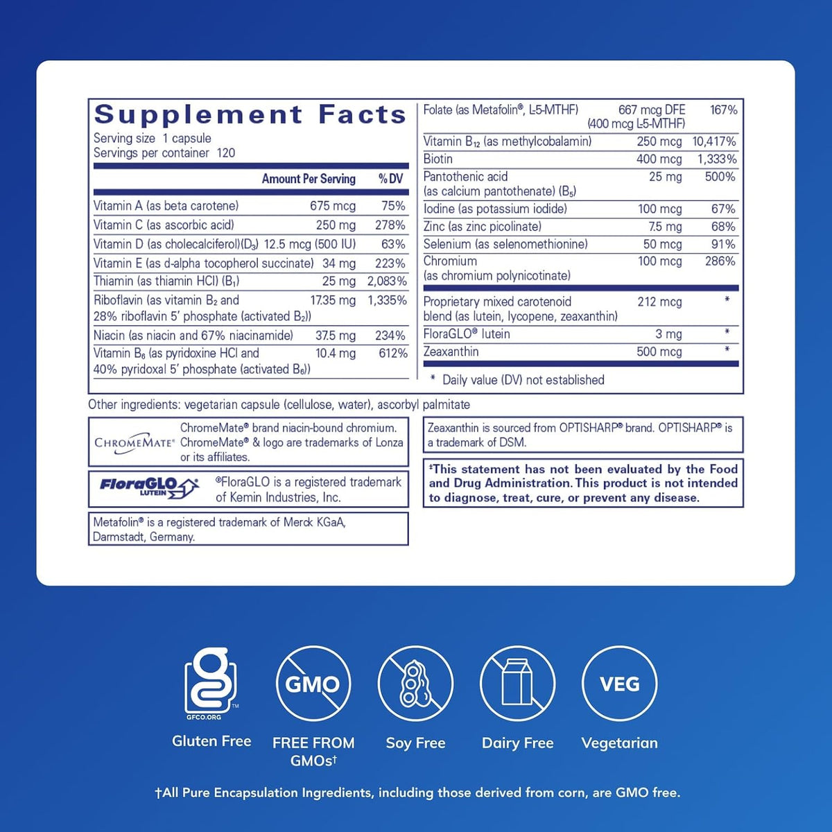 Pure Encapsulations Multi T/D, 120 Capsules