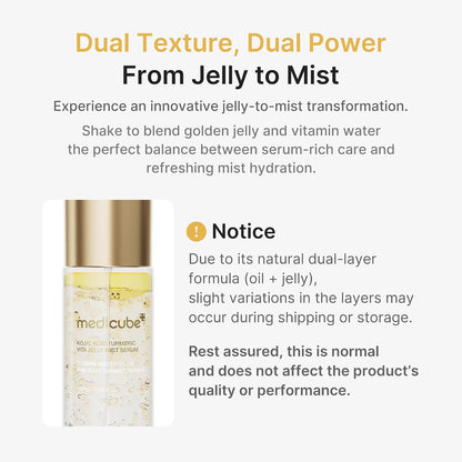 medicube Jelly Mist Serum with Kojic Acid Turmeric, Brightening Face Mist