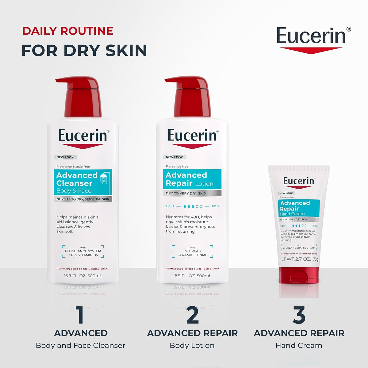 Eucerin Advanced Repair Lotion, Urea Enriched, 16.9 FL OZ