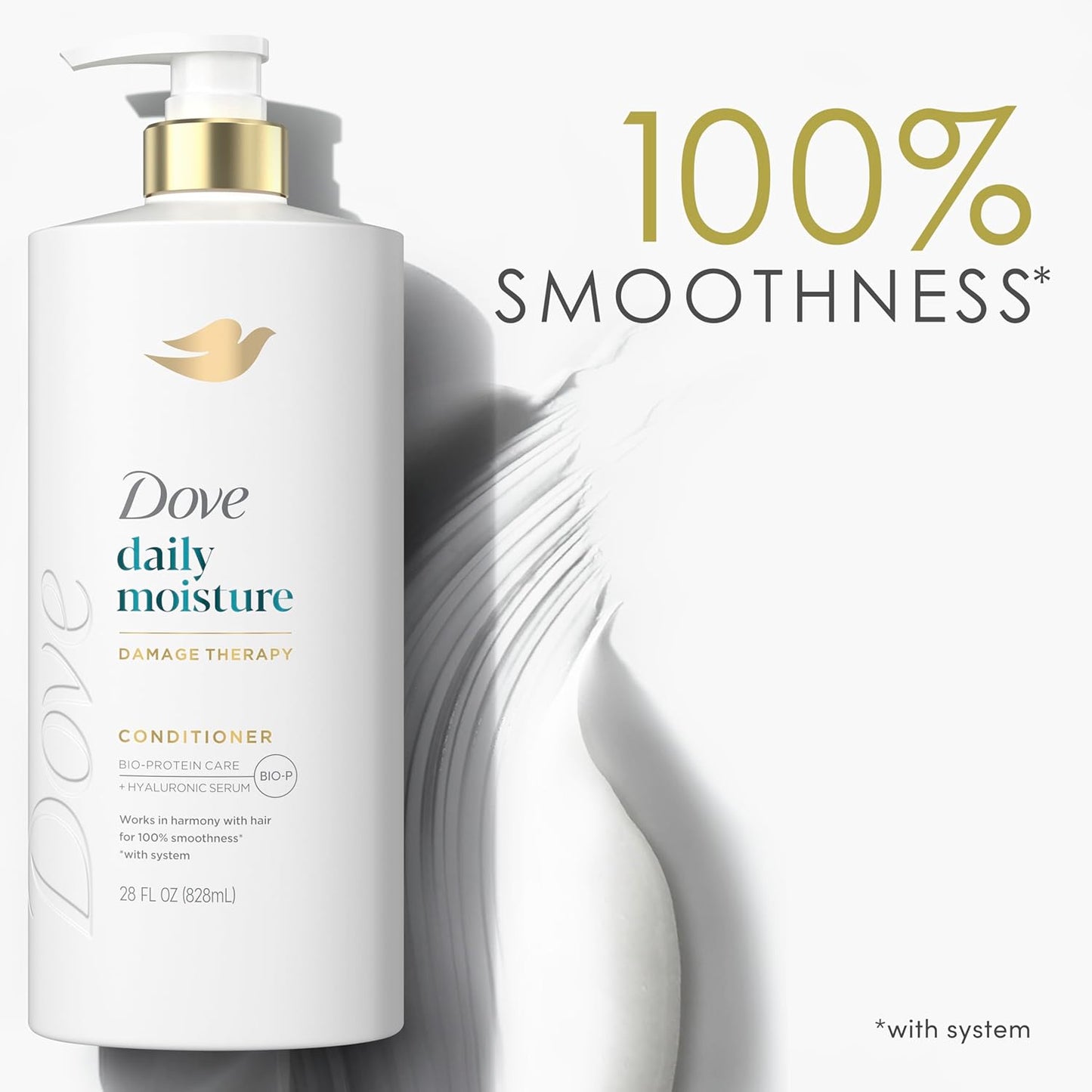 Dove Conditioner 4 Pack Intensive Repair for Damaged Hair with Bio-Protein Care Technology and Amino Serum 28 Fl Oz