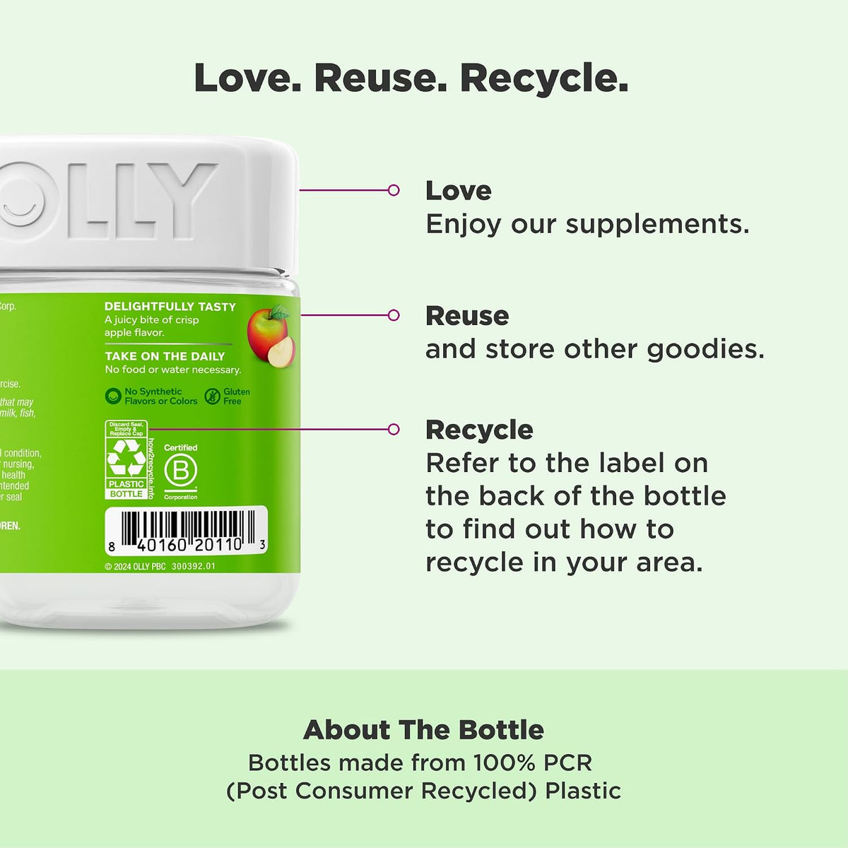 OLLY Metabolism Gummy Rings, Cellular Energy Supplement,* ACV - 60 Count