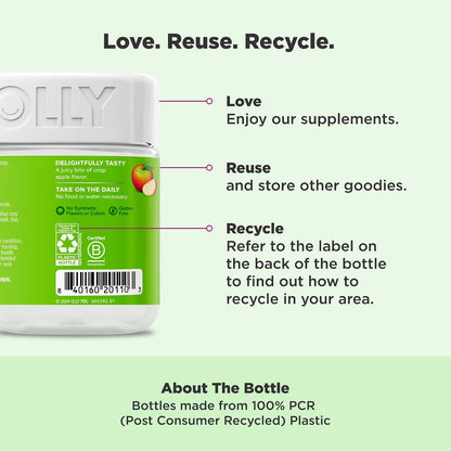 OLLY Metabolism Gummy Rings, Cellular Energy Supplement,* ACV - 60 Count