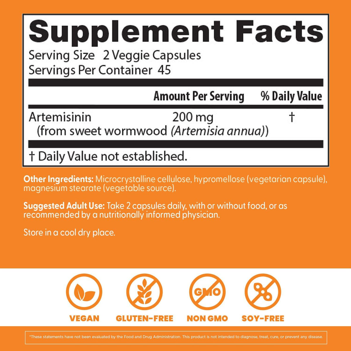 Doctor's BEST Artemisinin Supplement for Men & Women, 90 Ct Veg Caps