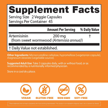 Doctor's BEST Artemisinin Supplement for Men & Women, 90 Ct Veg Caps