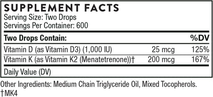 THORNE - Cellular Support Bundle - Vitamin D + K2 Liquid and ResveraCel - Support Healthy Bones, Muscles, and Aging