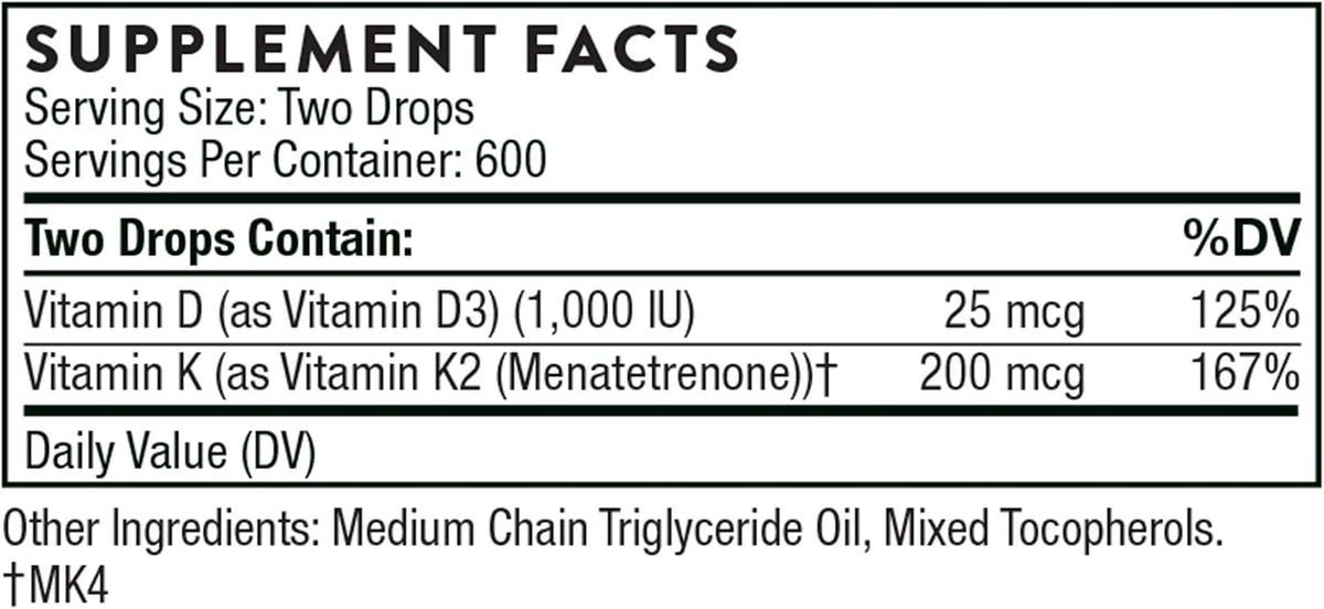 THORNE - Wellness Bundle - Bone, Muscle, Heart, and Lung Health - Vitamin D + K2 Liquid & Magnesium CitraMate