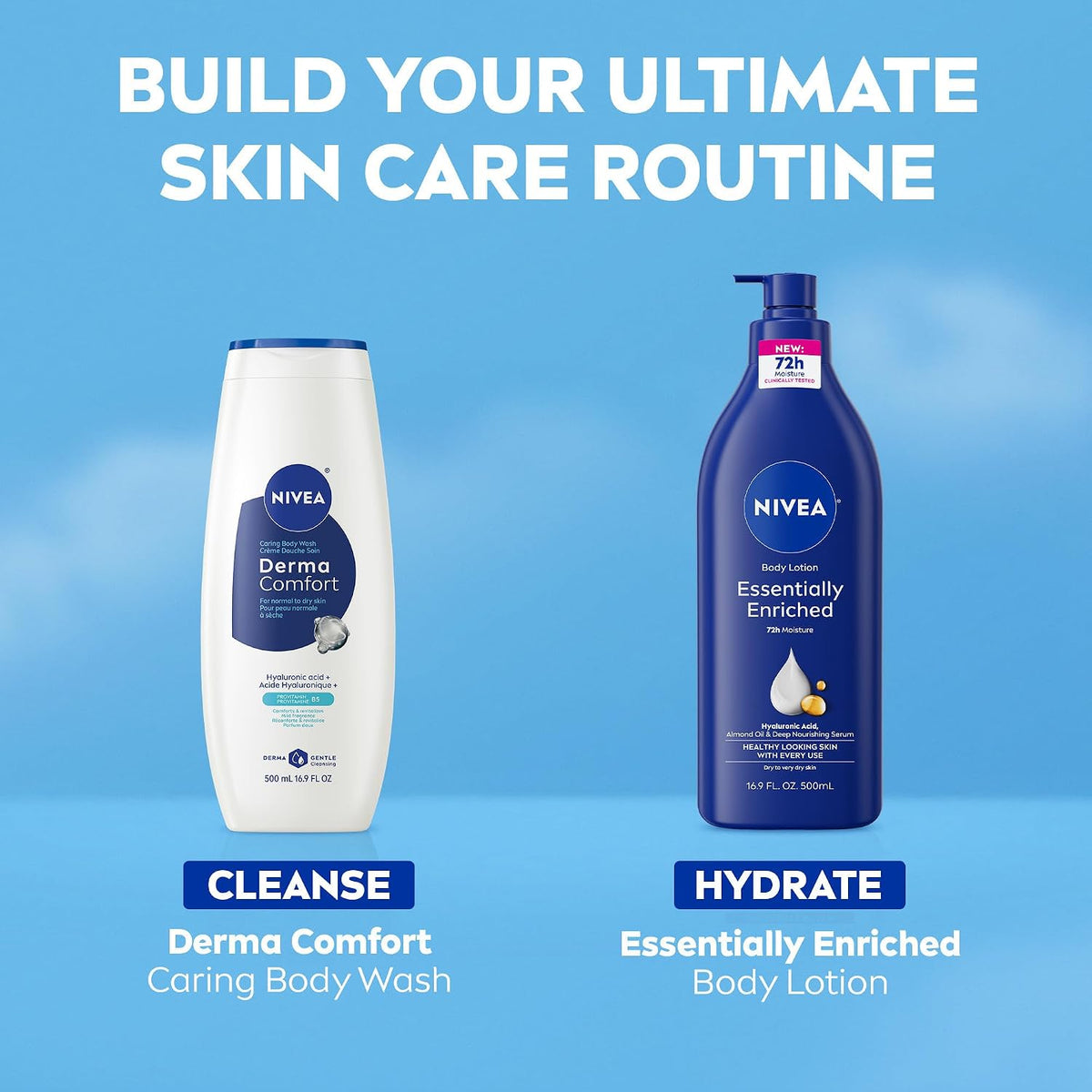 NIVEA Derma Comfort Caring Body Wash, Multipack, 16.9 Fl Oz (Pack of 12)