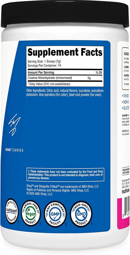 Nutricost Creatine Monohydrate Powder (Shaq's Berry Blast, 500 Gram)