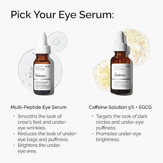 The Ordinary Multi-Peptide Eye Serum, Anti-Aging Formula for Crow’s Feet, Dark Circles & Puffiness (Pack of 2)