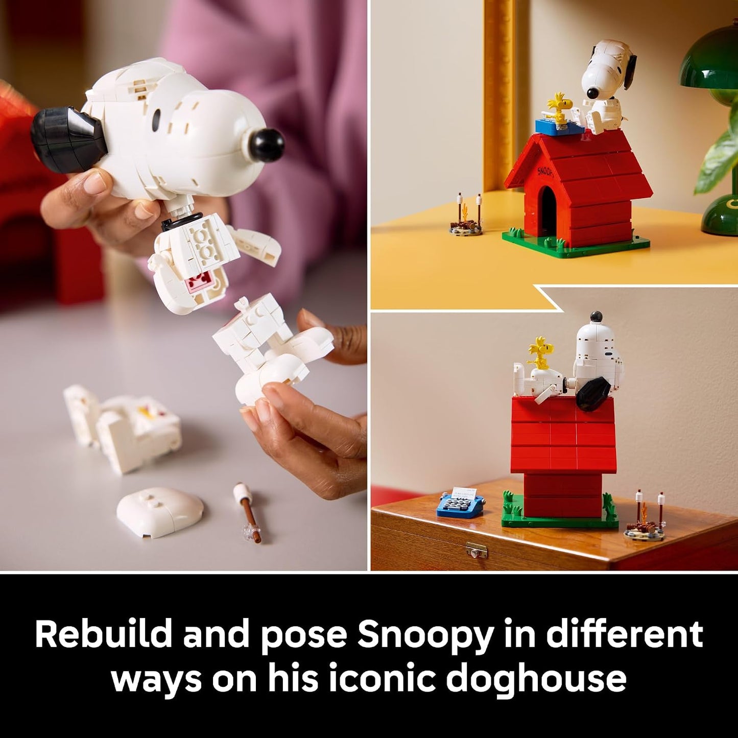 LEGO Ideas Peanuts: Snoopy's Doghouse 21368 | Collectible Building Set for Adults, Ages 18+, Relaxation Activity, Display for Home Office & Bedroom, 964 pieces